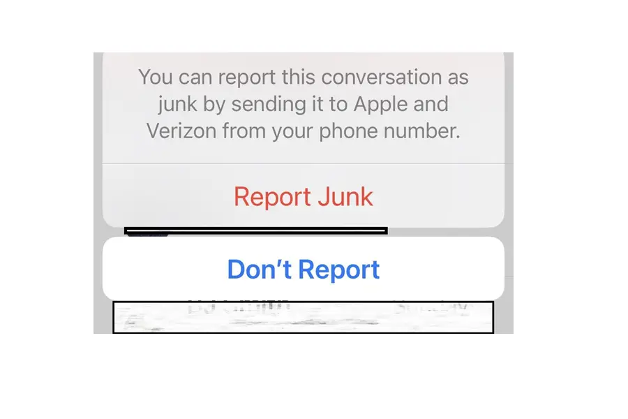 Turn Off Report Junk in iOS 16