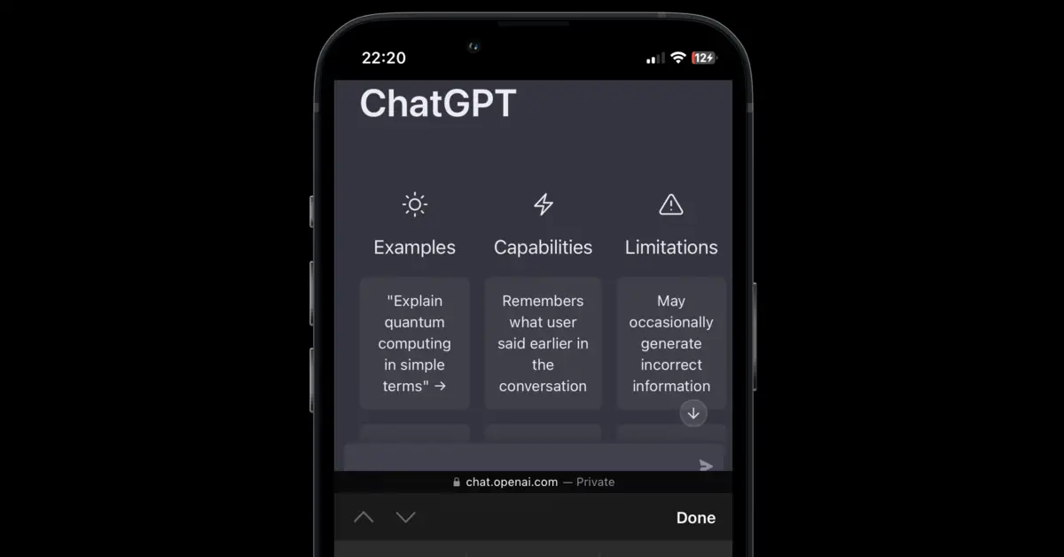 ChatGPT app for iOS