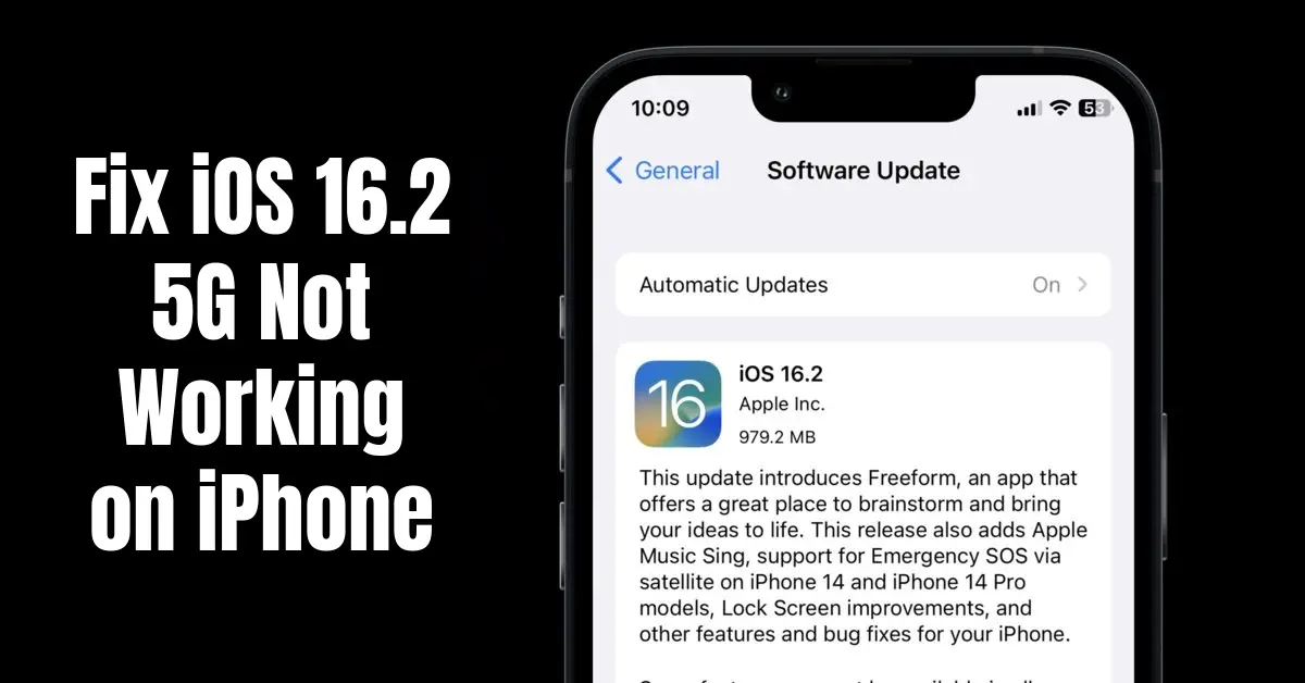 iOS 16.2 5G Not Working