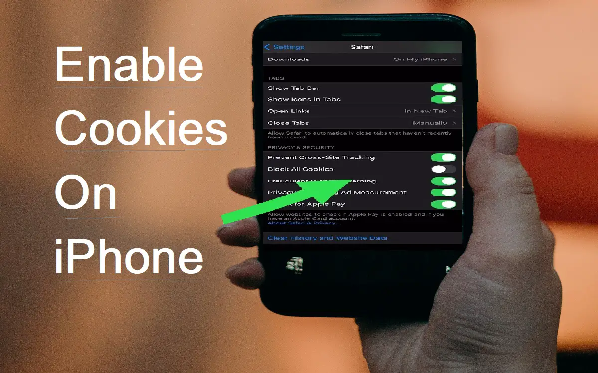 enable cookies on iphone