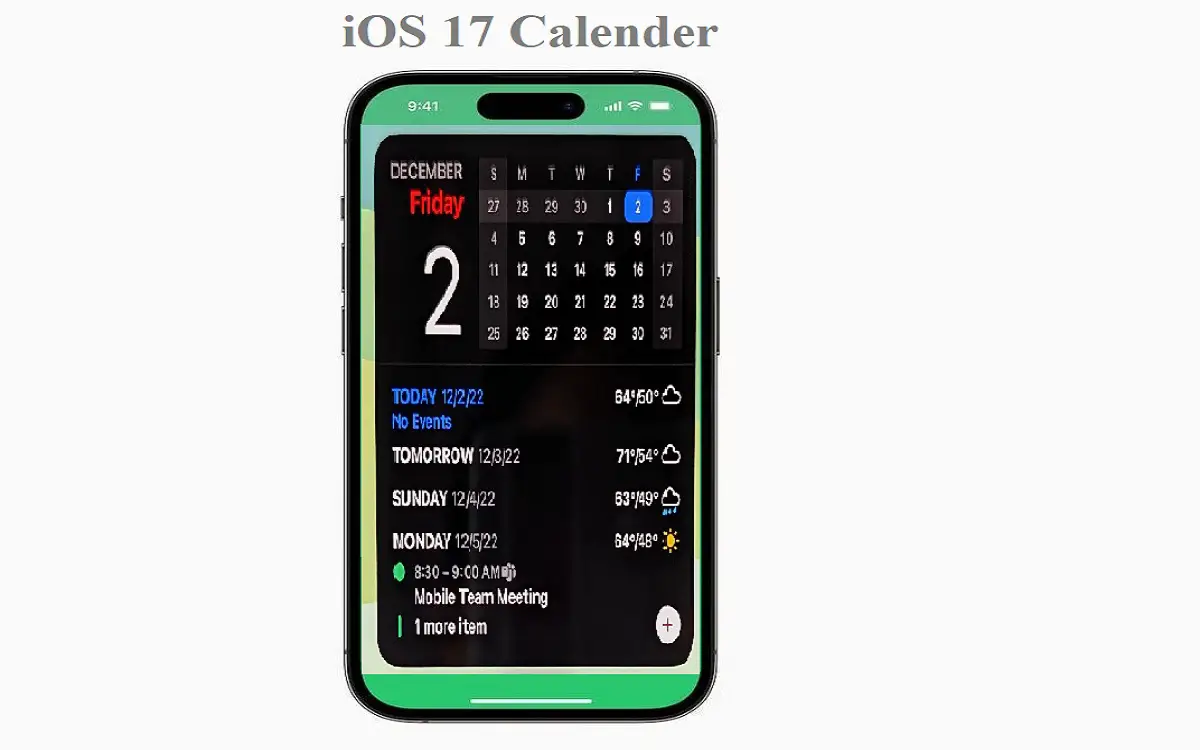 iOS 17 Calender