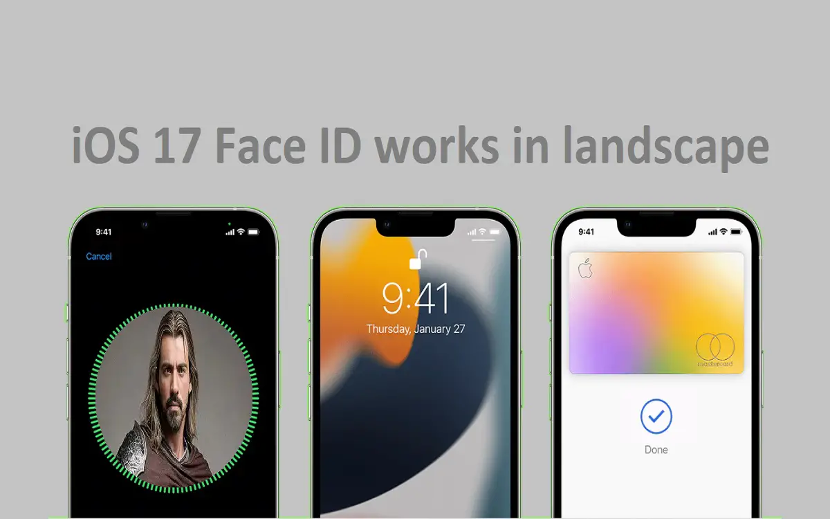 iOS 17 Face ID works in landscape