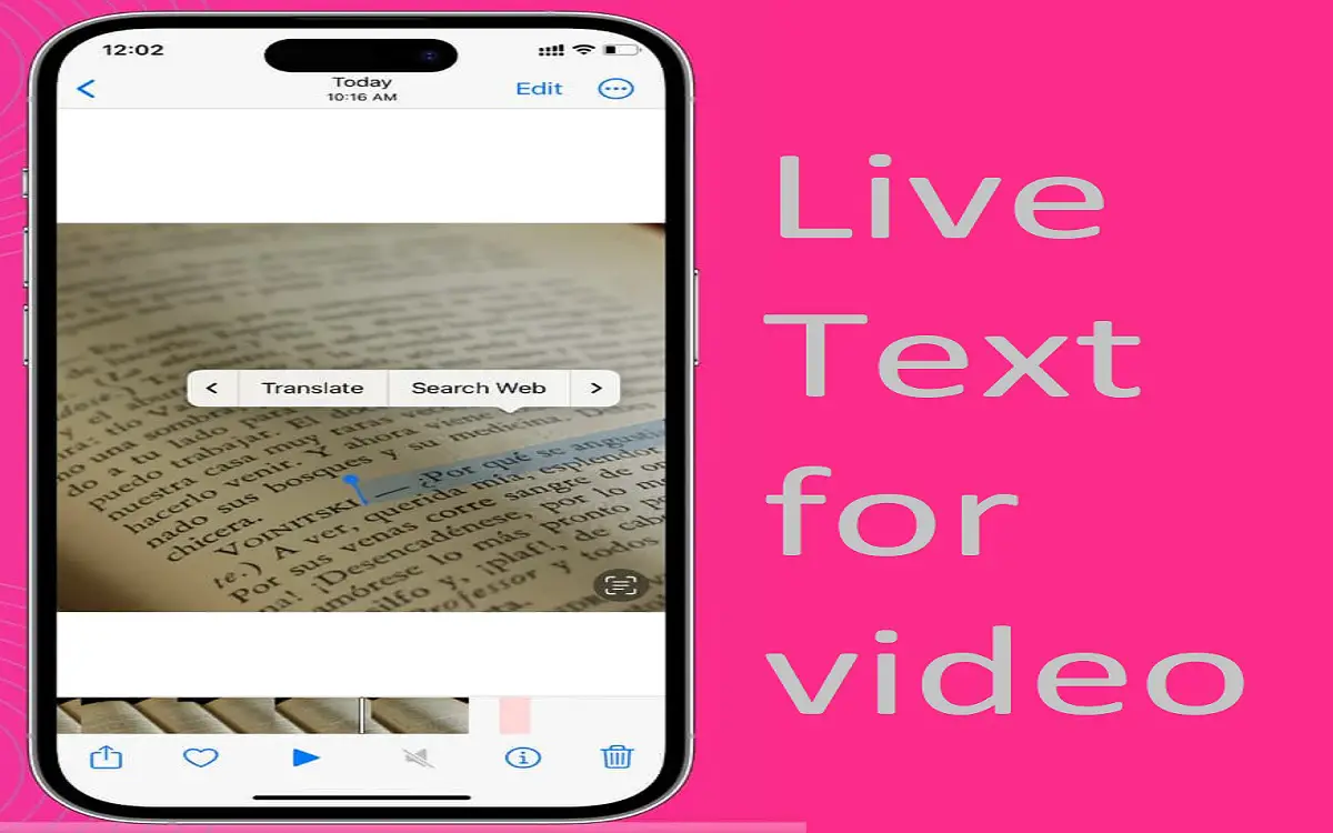 iOS 17 Live Text for video