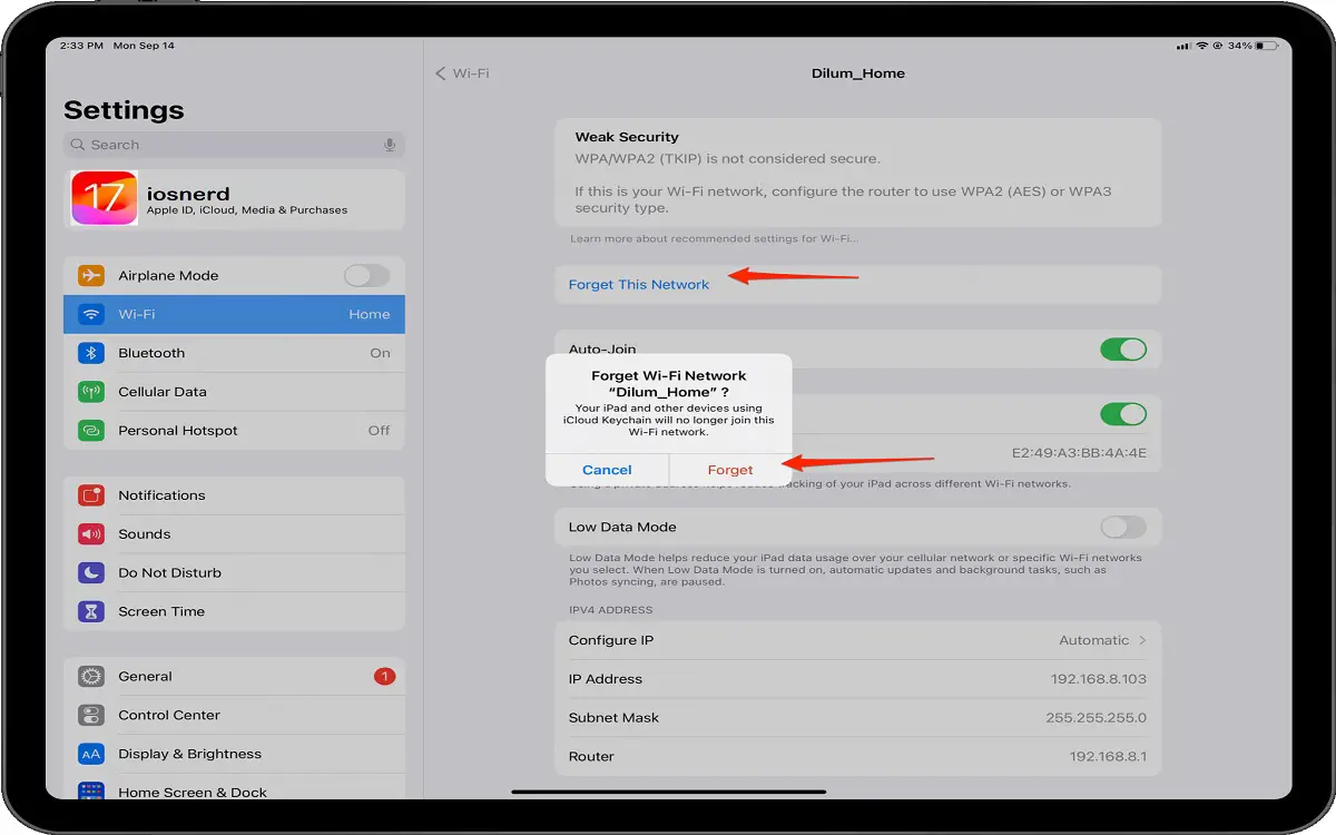 How To Fix iPad Wifi Error On ios 17