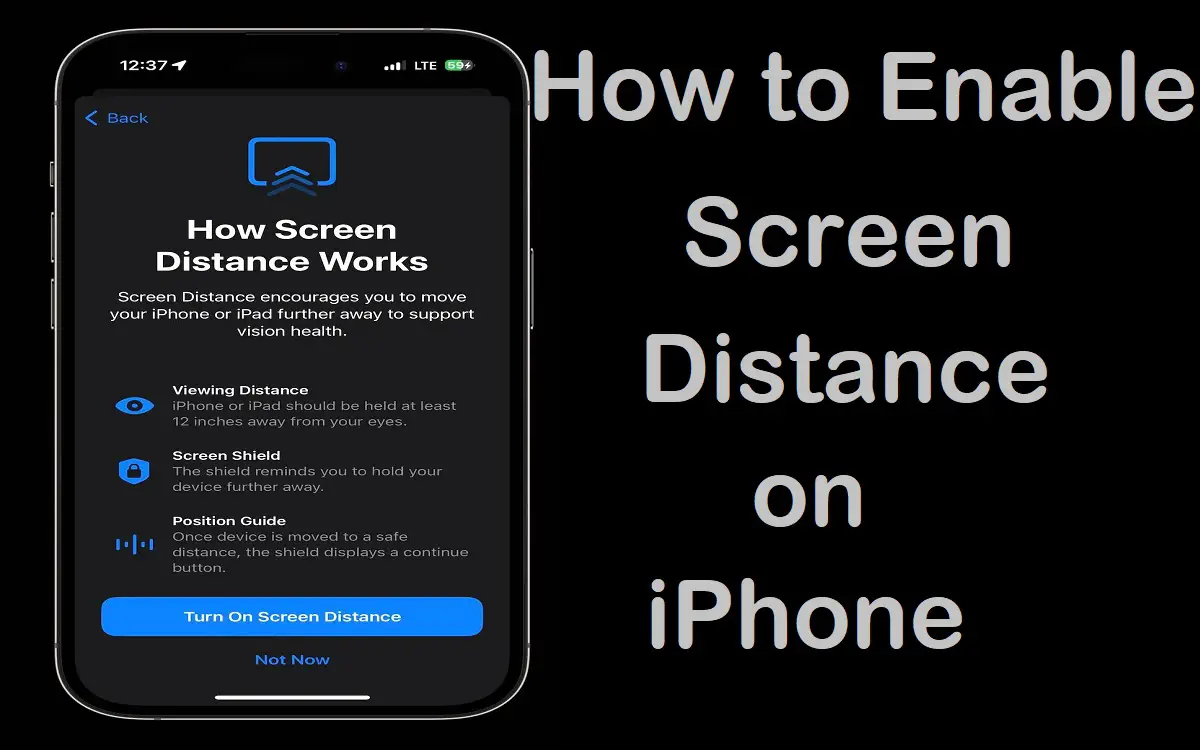 How to Enable screen distance on iphone