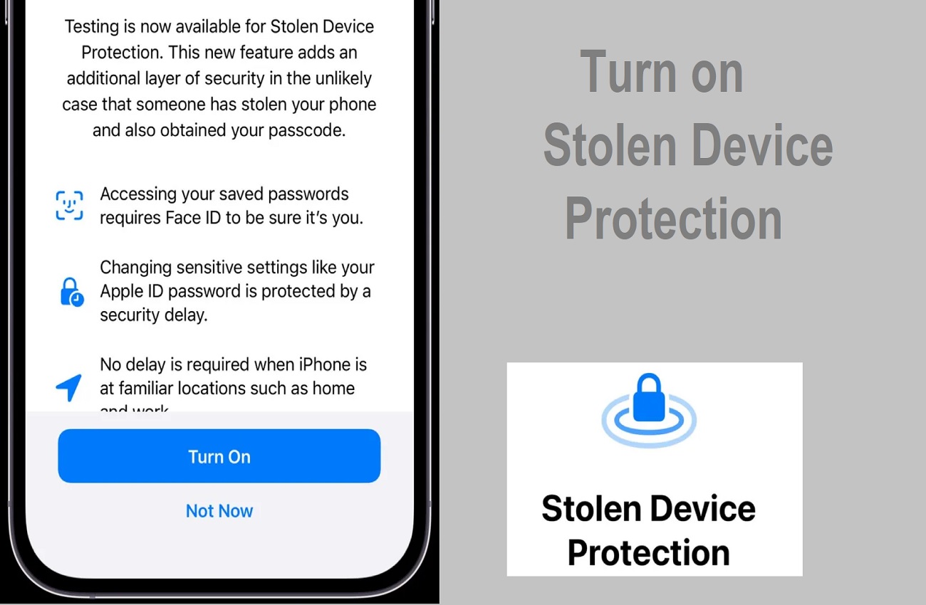 How to turn on stolen device protection