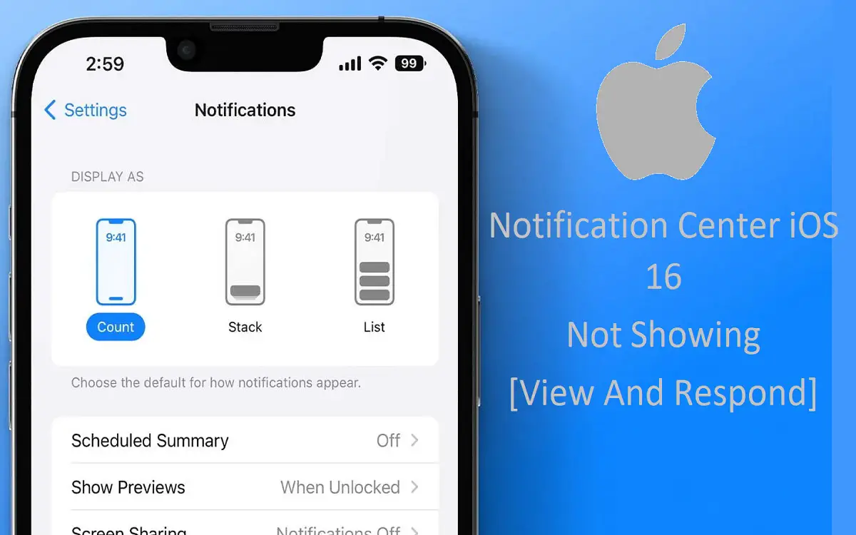 Notification Center iOS 16 Not Showing [View And Respond]