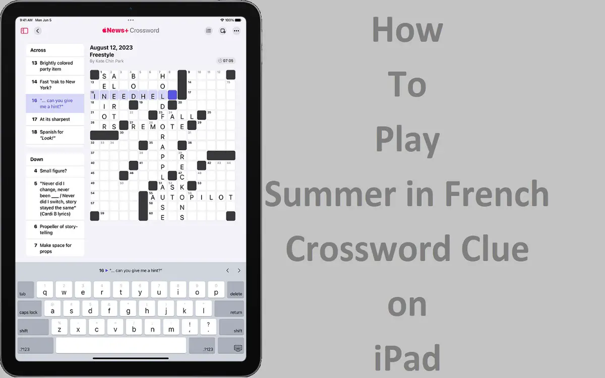 How To Play Summer in French Crossword Clue on iPad