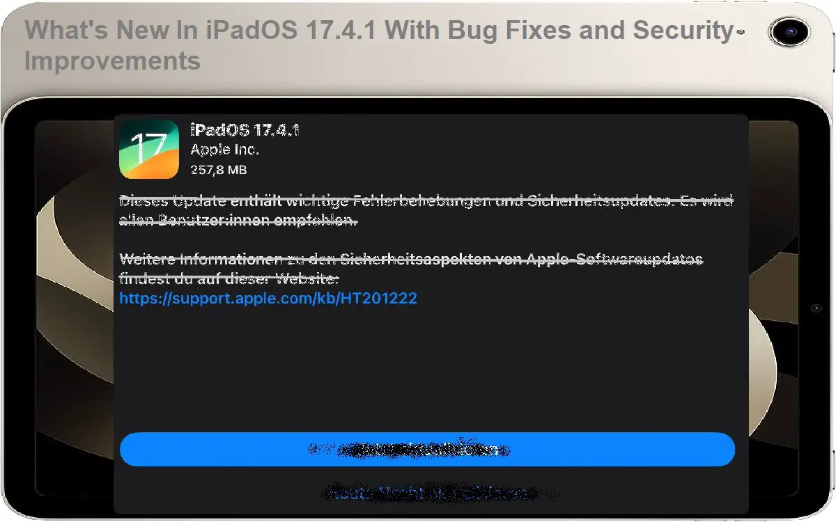What's New In iPadOS 17.4.1 With Bug Fixes and Security Improvements