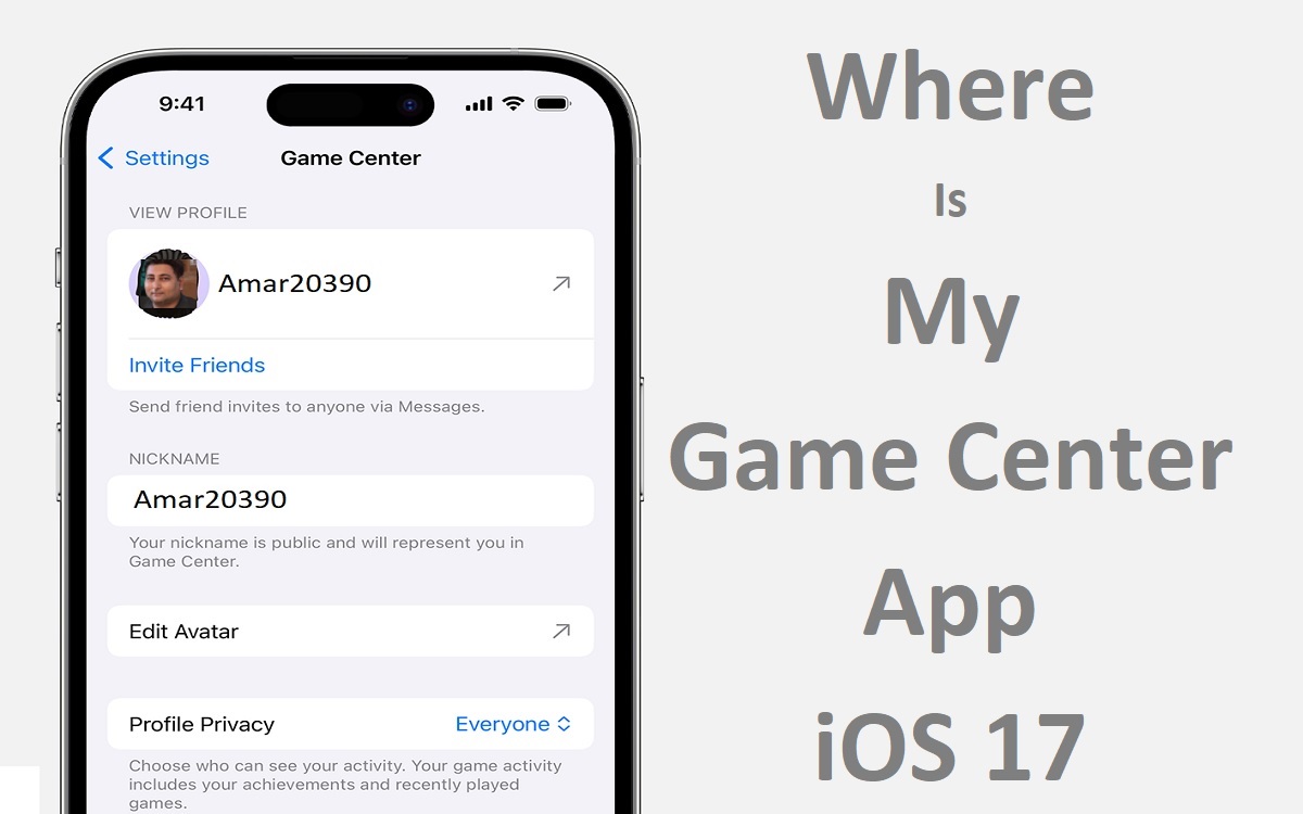 Where is My Game Center App iOS 17