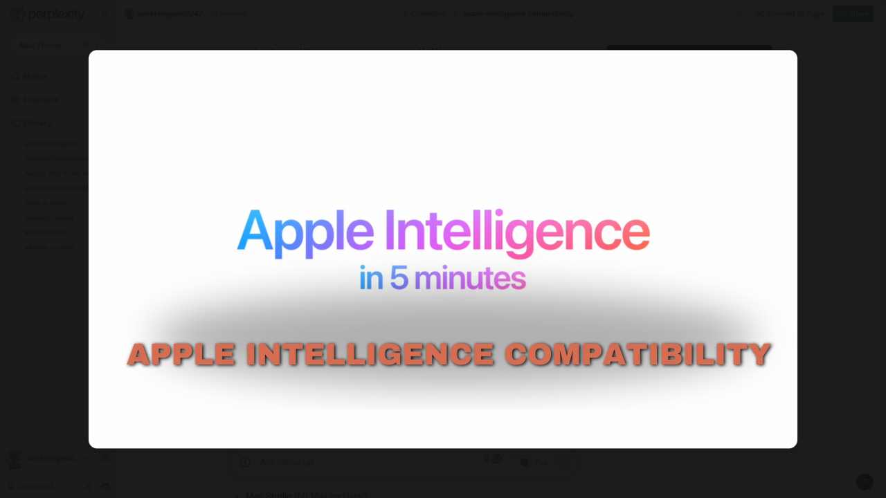 Apple Intelligence Compatibility