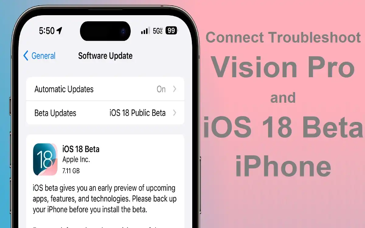 Connect Troubleshoot Vision Pro and iOS 18 Beta iPhone