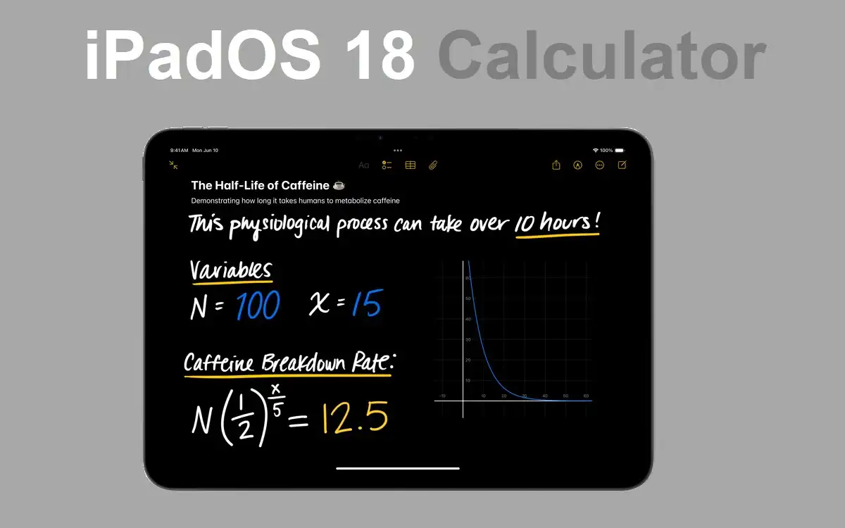 iPadOS 18 Calculator